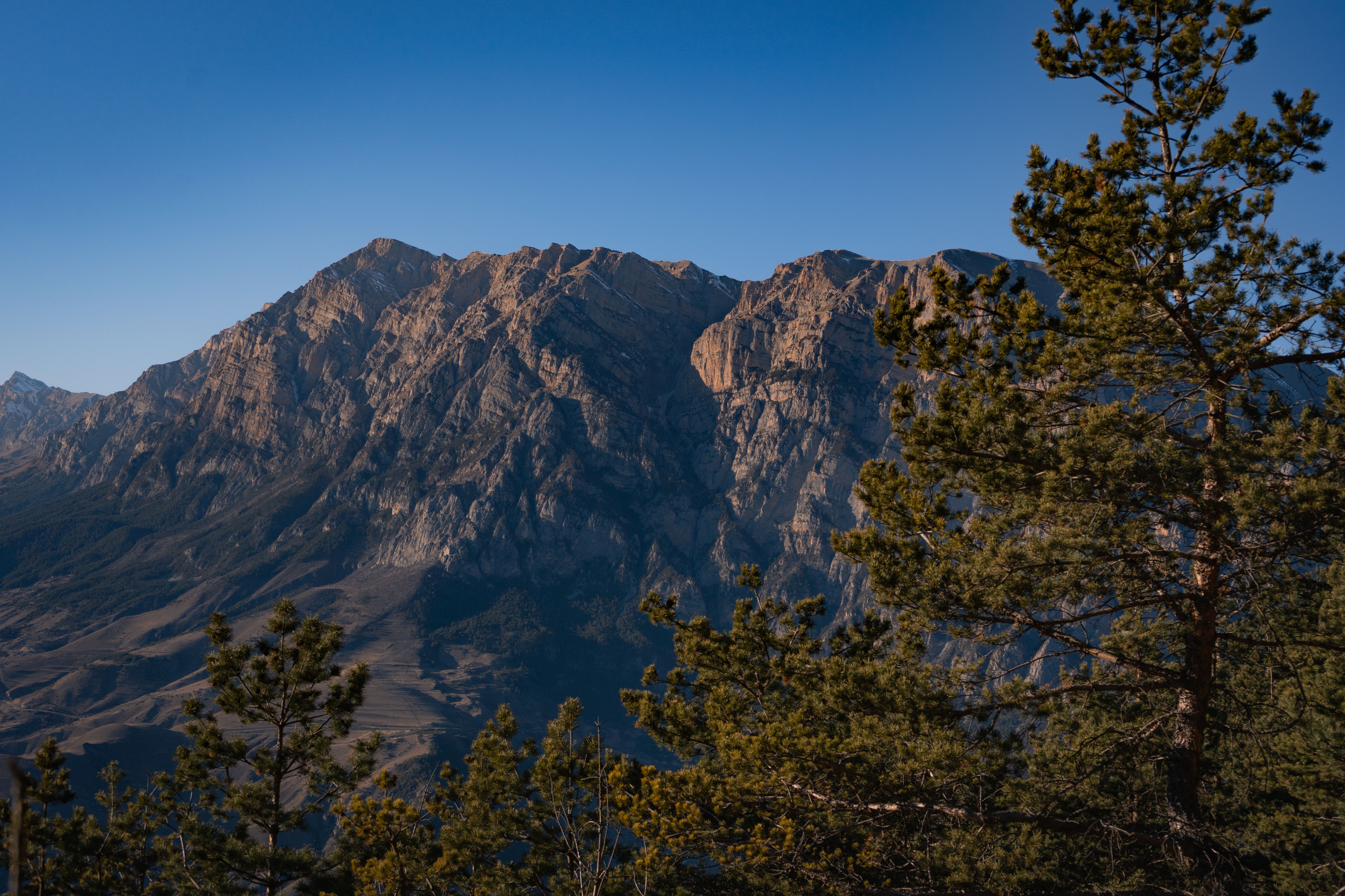 Scenic View of Rocky Mountains under a Clear, Blue Sky · Free Stock Photo