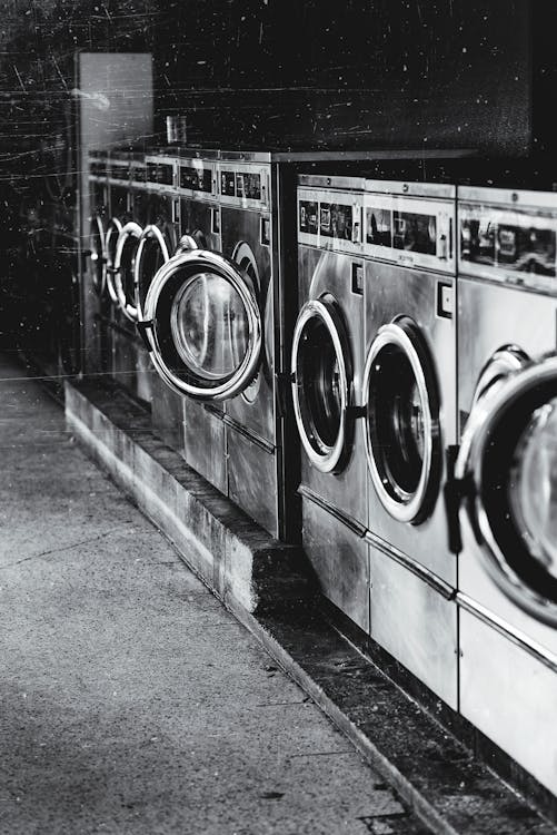 Free Grayscale Photography of Front-load Washers Stock Photo