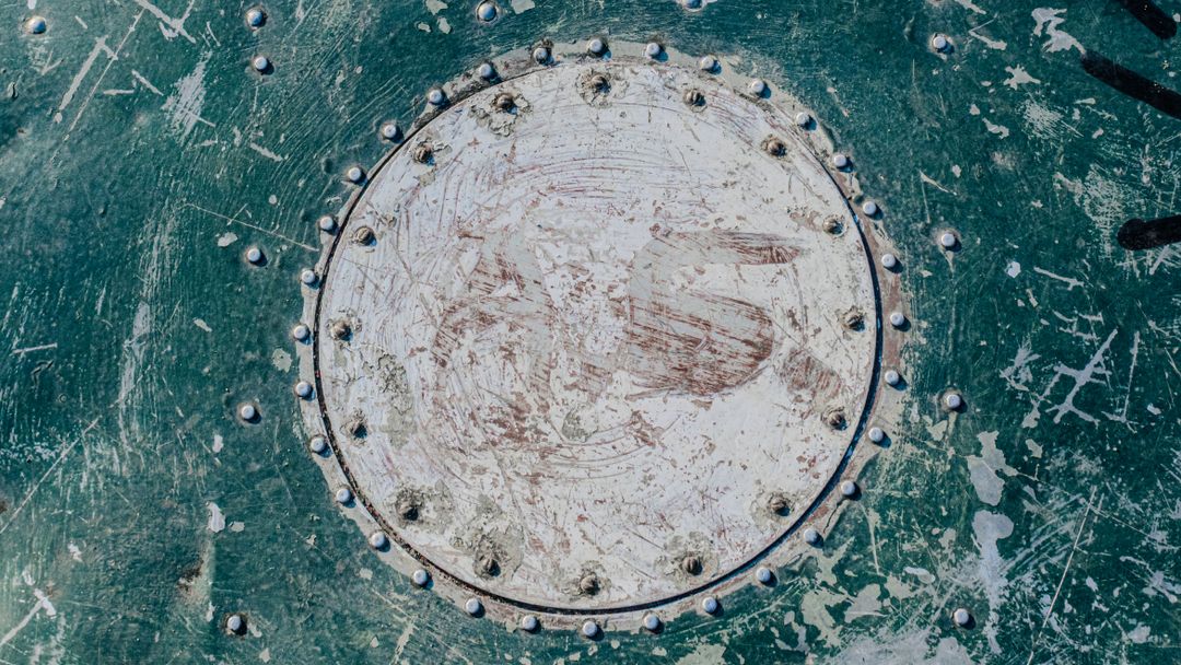 Top view of a manhole cover