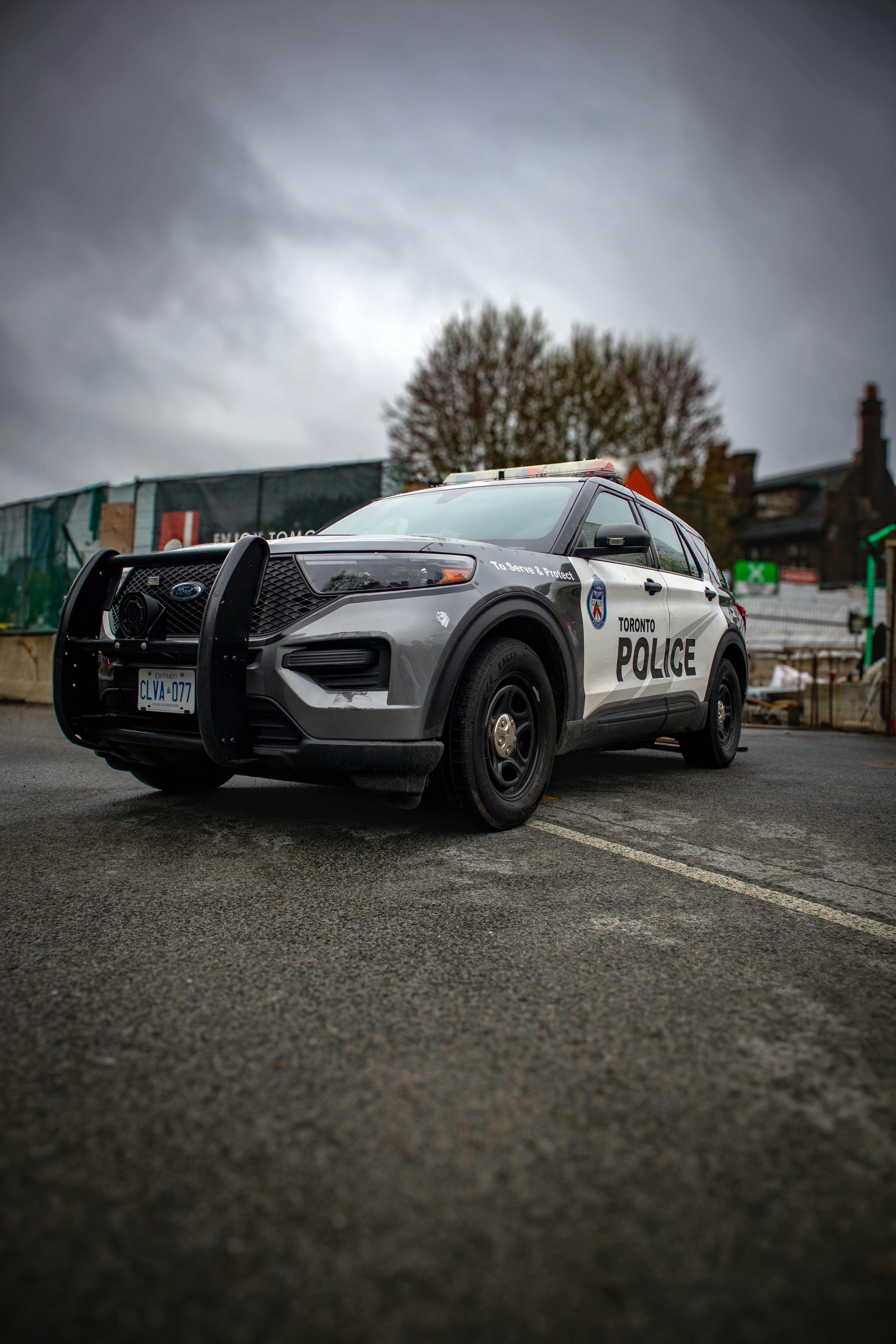 police car parked on the street