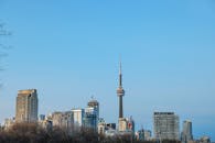 View of Toronto Skyline against a Clear, Blue Sky