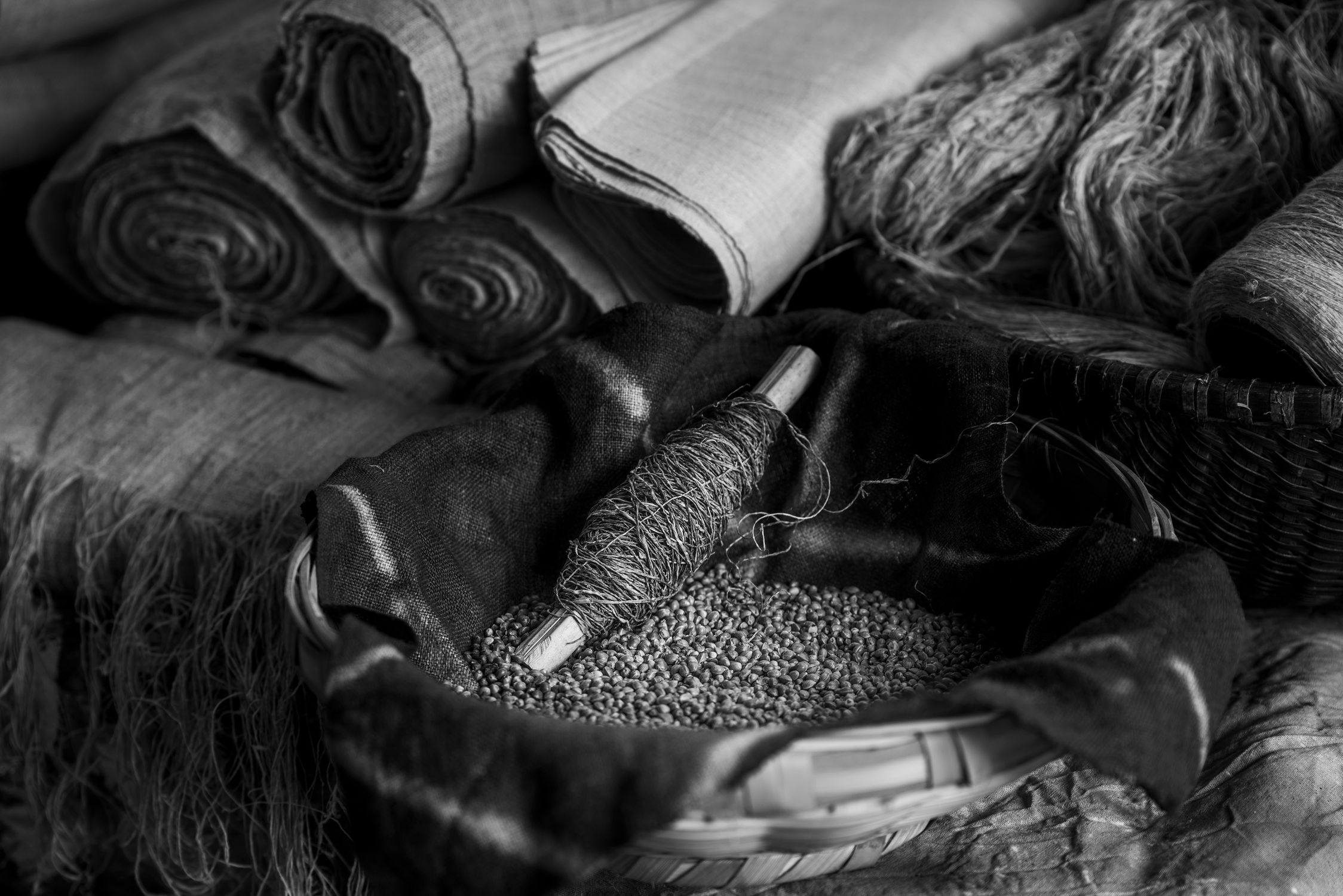 Textiles and String in Black and White · Free Stock Photo