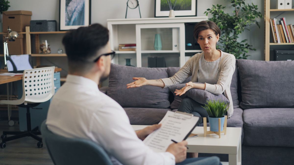 A therapist and patient