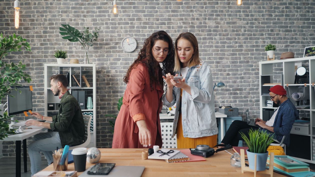 Collaborative team in a modern office