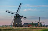 Two Windmills at Sunset