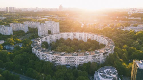 Bird's Eye View Van White Building