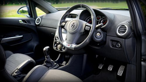 Free Black Car Steering Wheel Stock Photo
