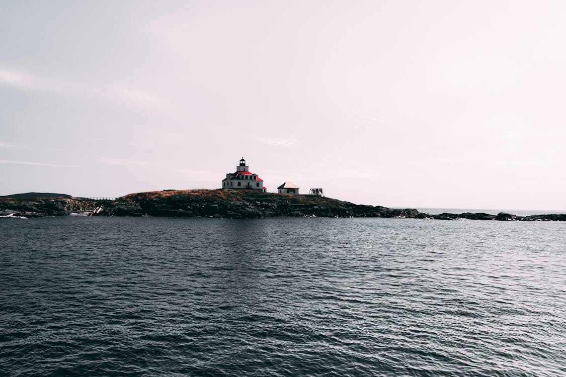 White and Black House on Cliff