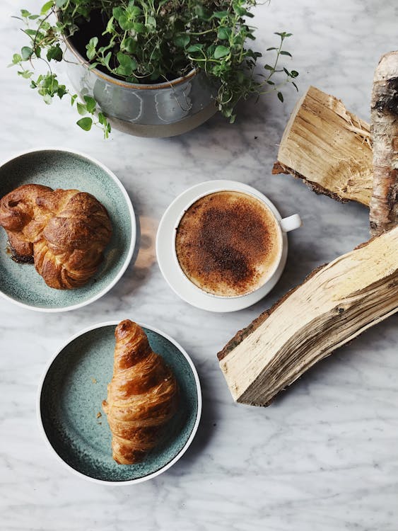 Free Croissants And Coffee Stock Photo