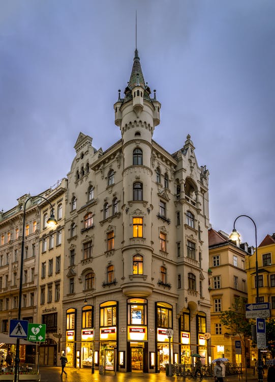 Free Beautiful Building in a Corner Lot in Vienna Stock Photo