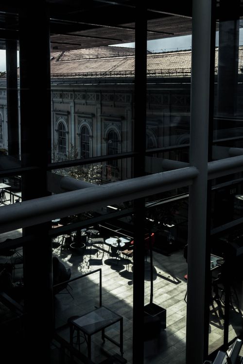 Free Moody urban architecture with shadows and sunlight in modern Belgrade setting. Stock Photo