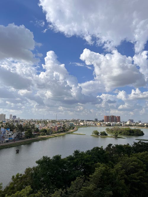 Beautiful clouds over a lake