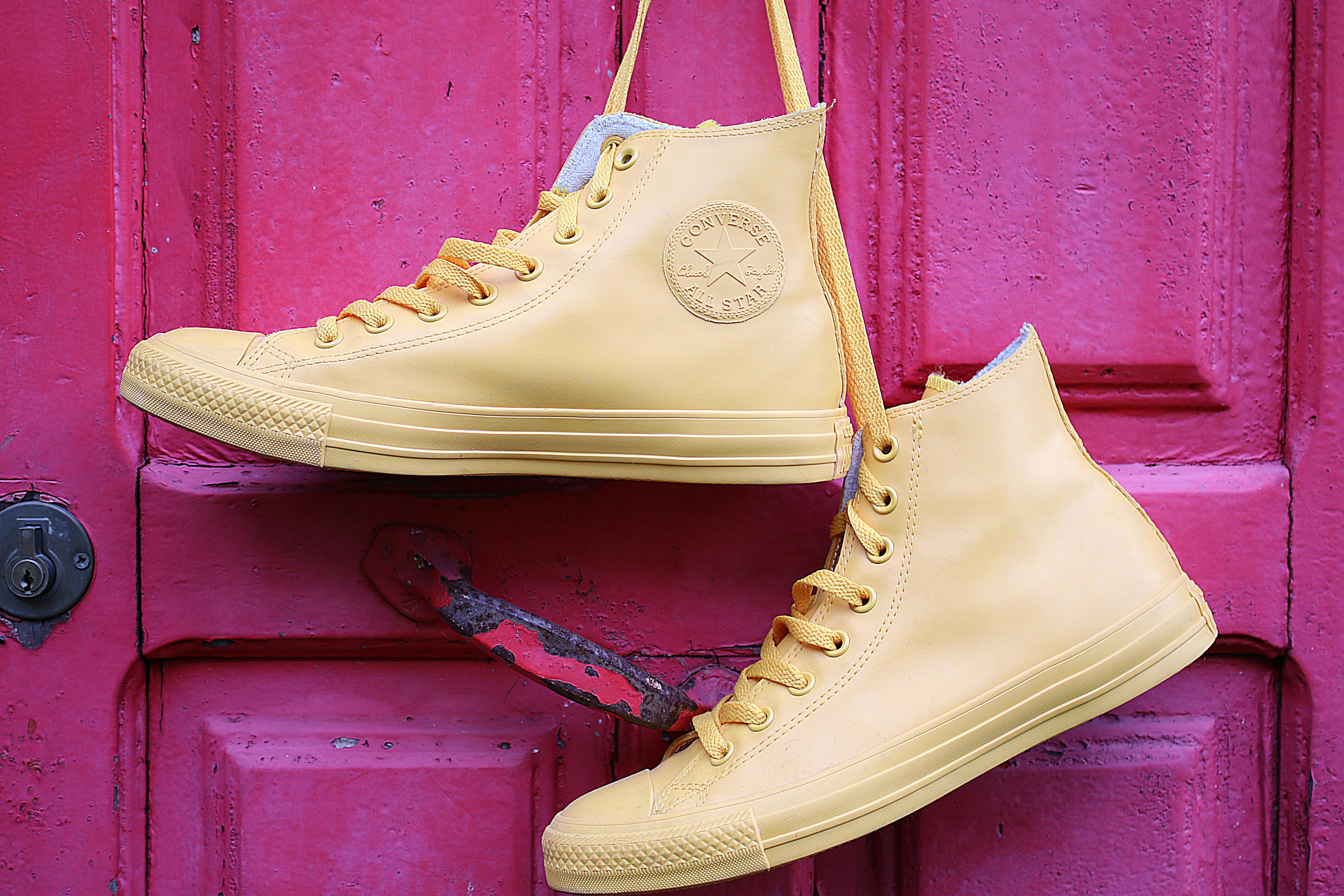 Hanging Yellow Converse High-top Sneakers \u00b7 Free Stock Photo