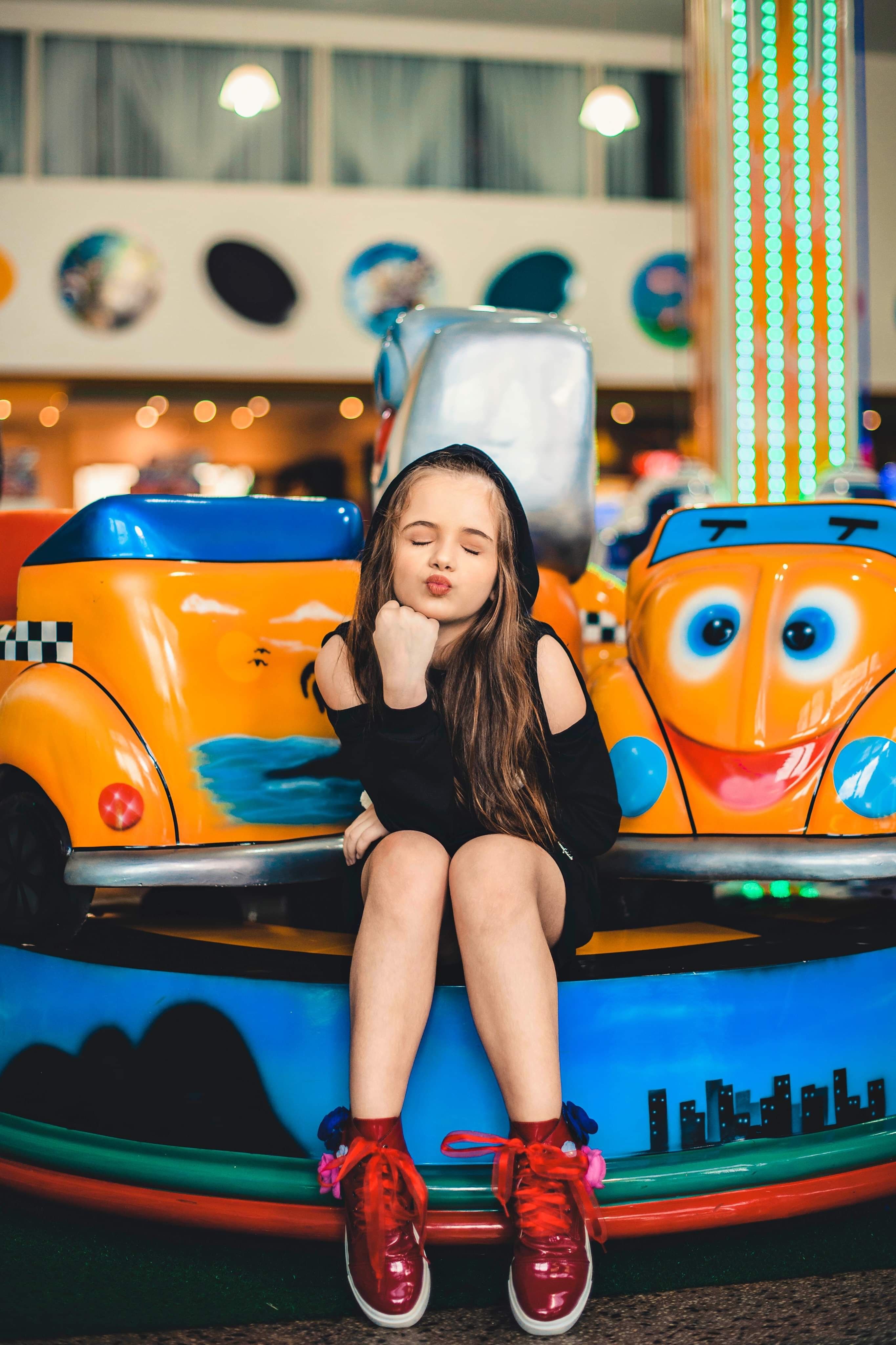 Girl Sitting and Pouting