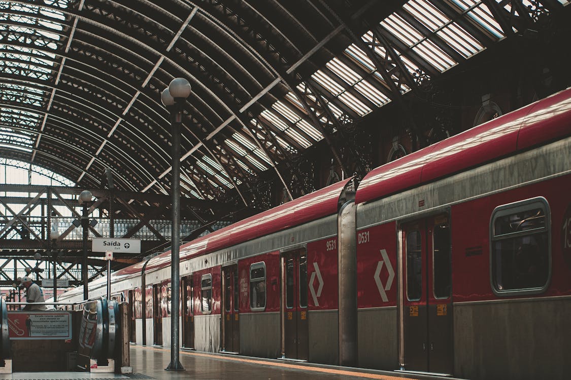 Free Red and Silver Train Stock Photo