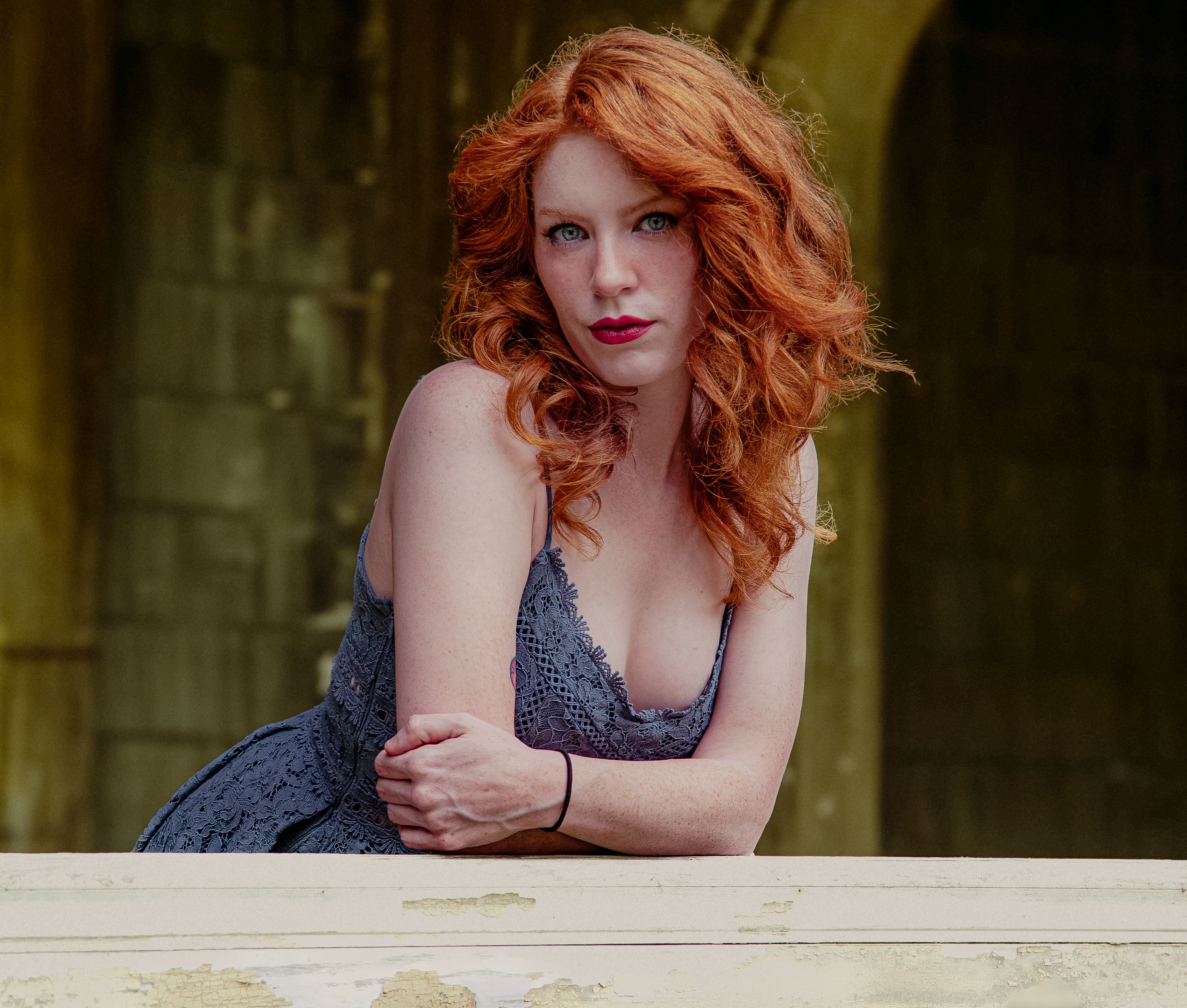Redhead Woman in Dress  Free Stock Photo