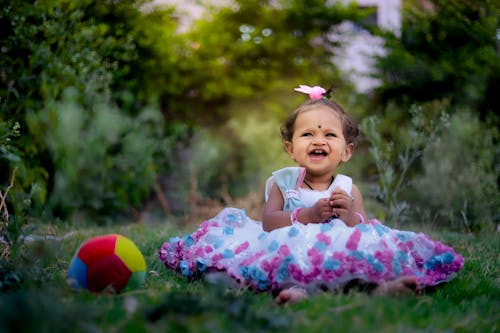 happy small girl enjoying a yourself