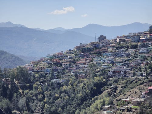 A view of a town on a hillside