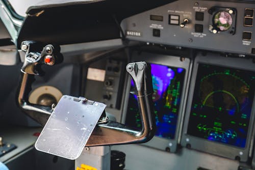 Yoke in Airplane Cockpit