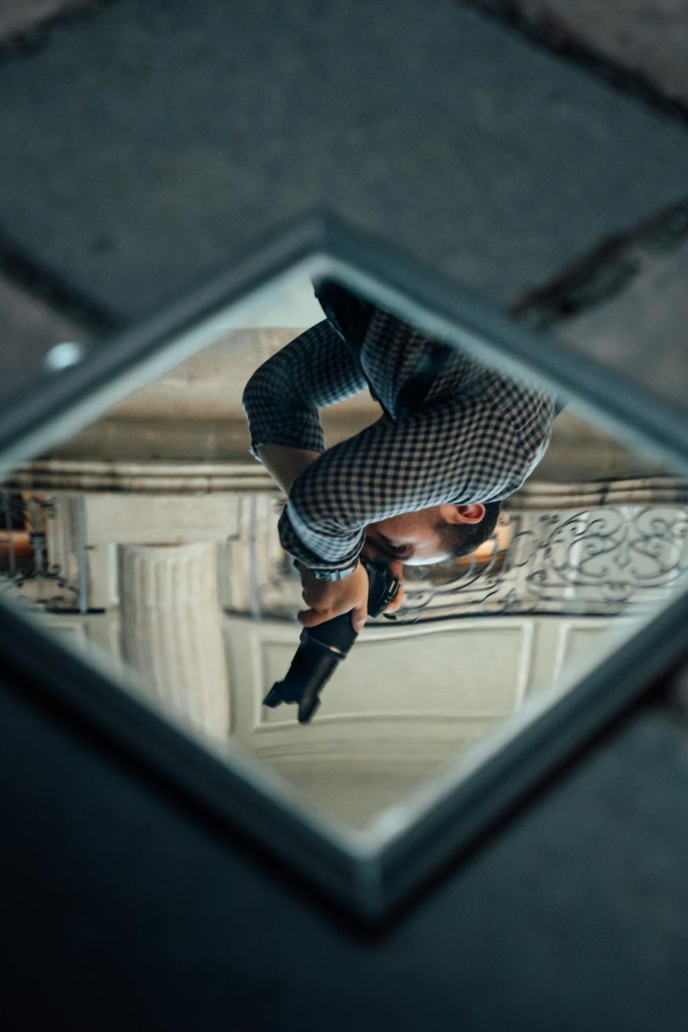 Mirror Reflection of Man Photographing · Free Stock Photo