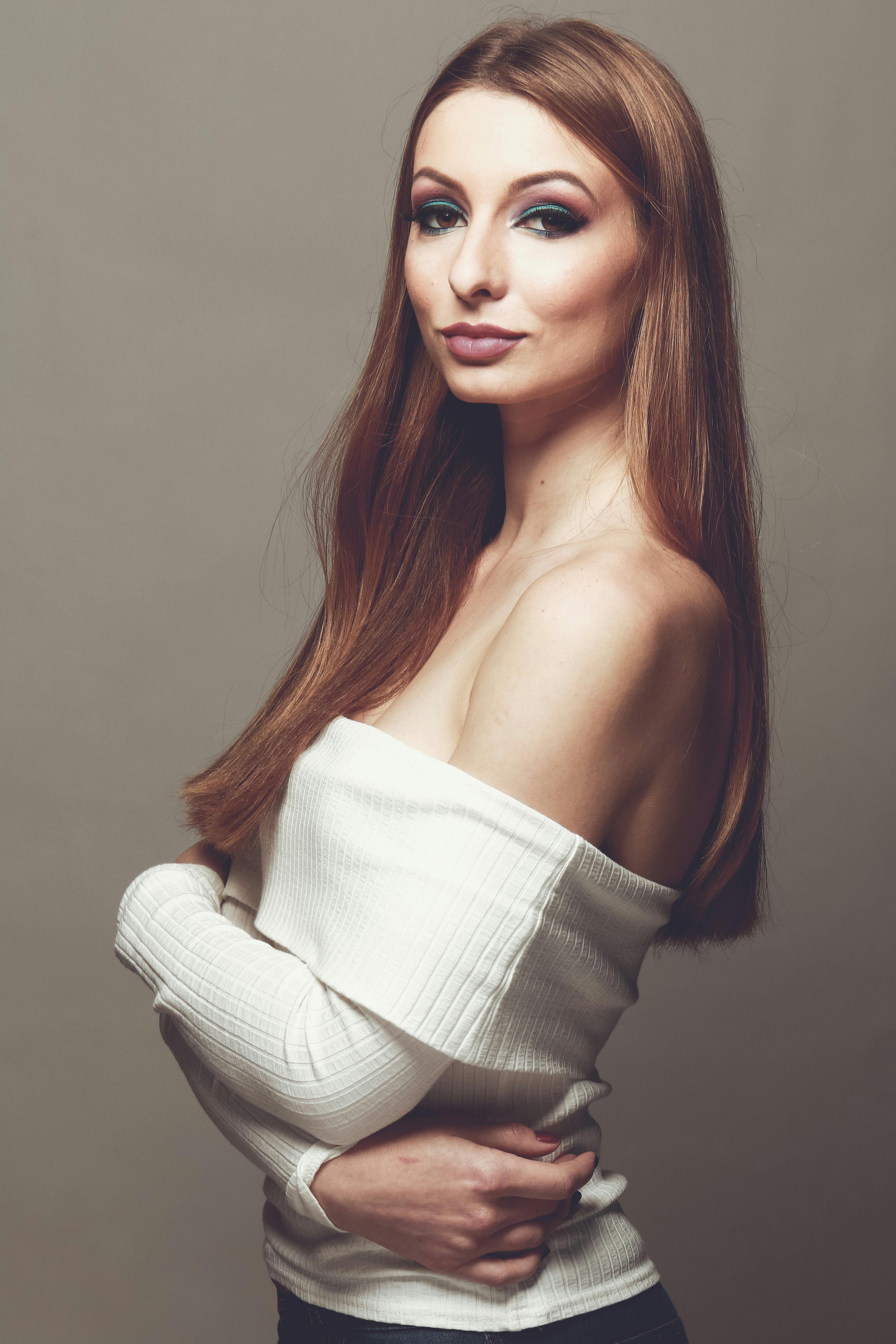 Woman in White Off-shoulder Top · Free Stock Photo