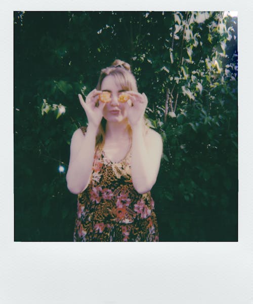 Polaroid Foto Der Frau