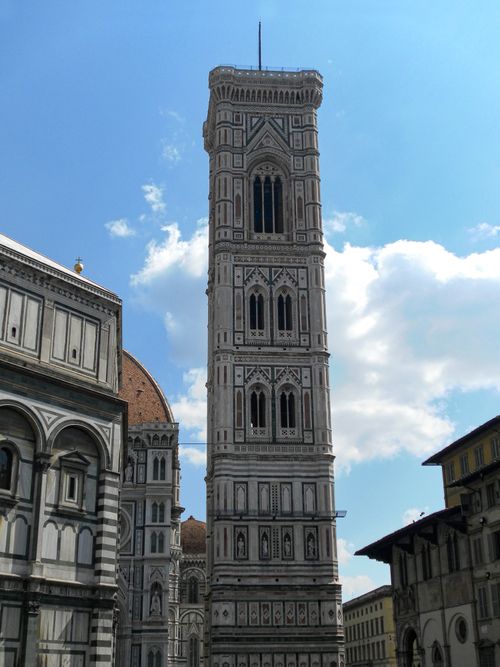 Free Giotto’s Bell Tower in Florence with clear sky background showcasing classic Italian architecture. Stock Photo
