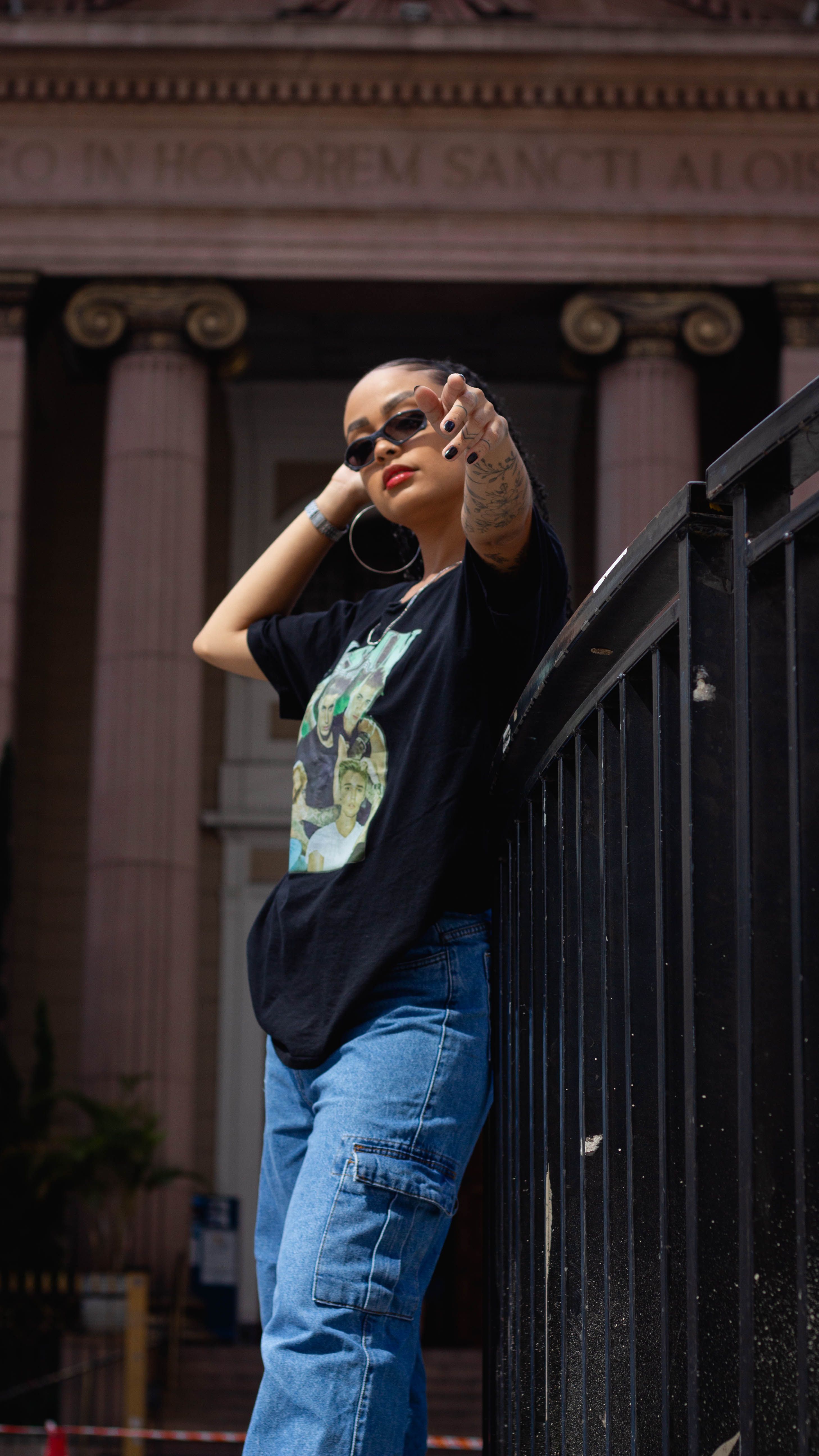 Camiseta Preta Estampada