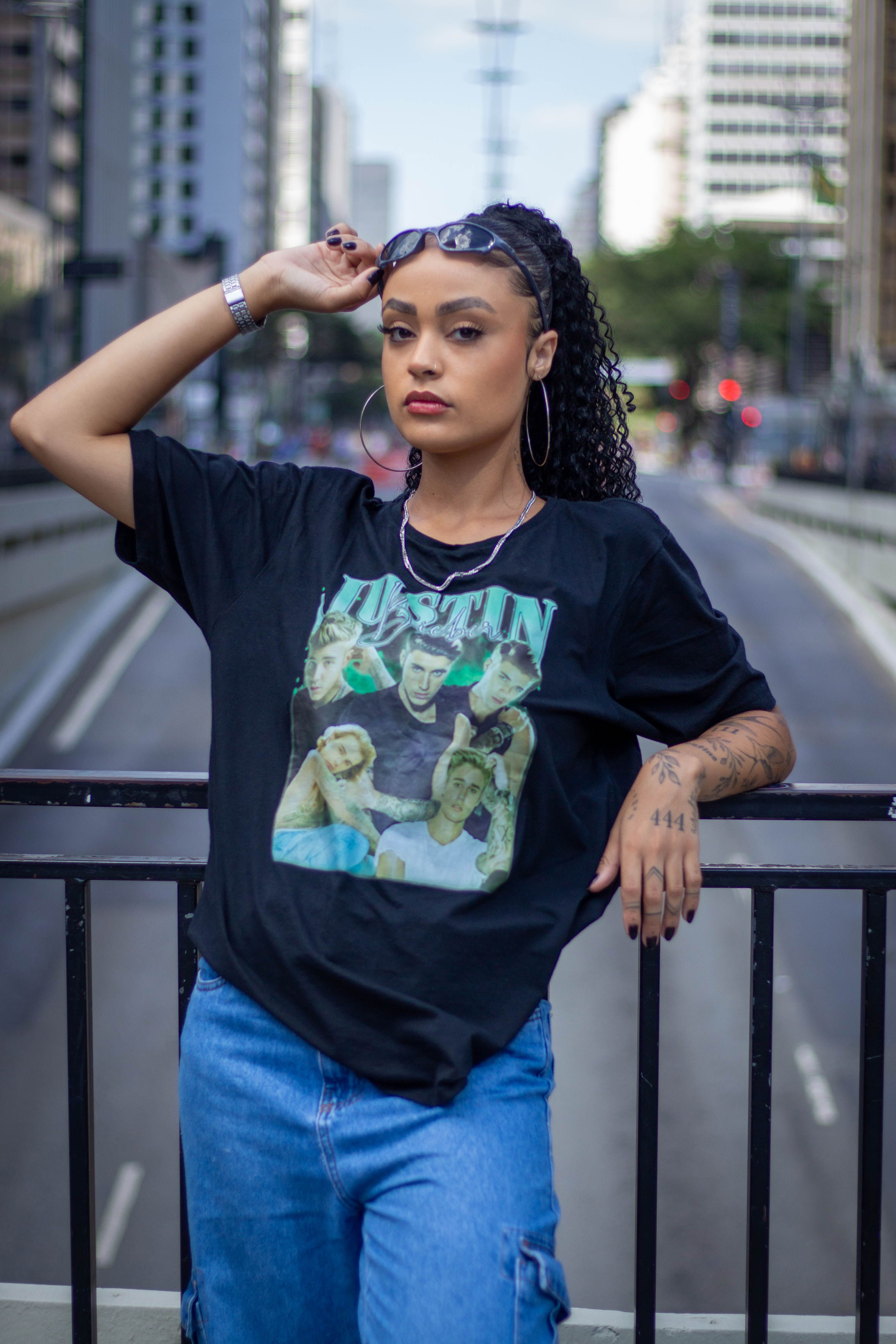 Camiseta Preta Estampada