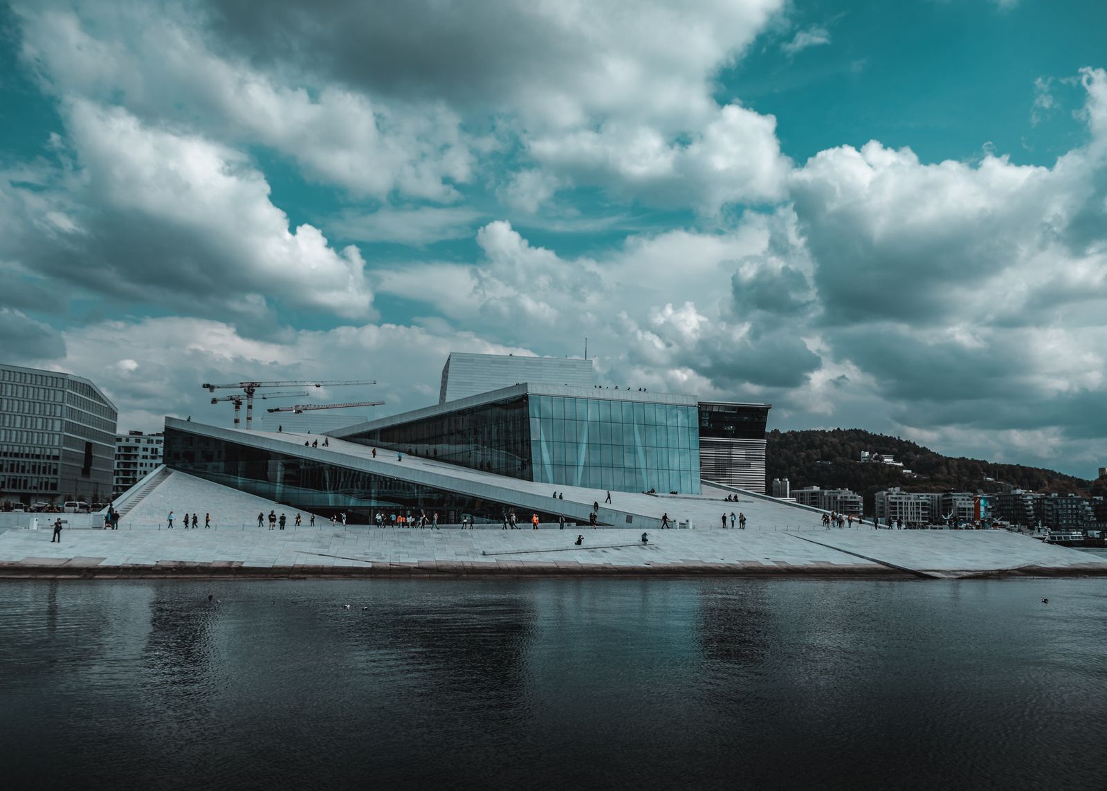 Oslo Opera House rising from the Oslofjord waterfront