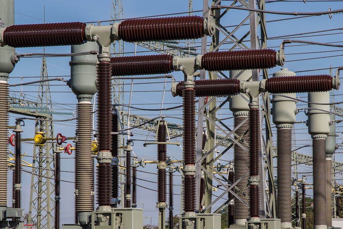 Gray and Black Power Transmission Station