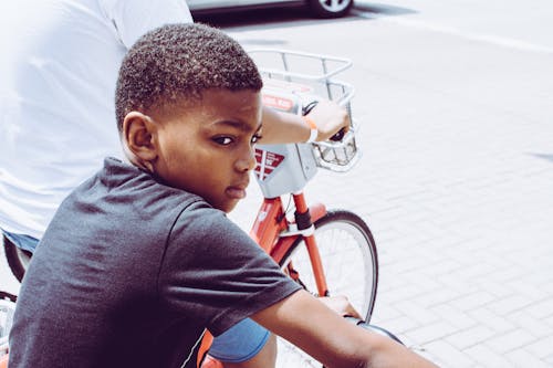 Boy Driving Bicycle