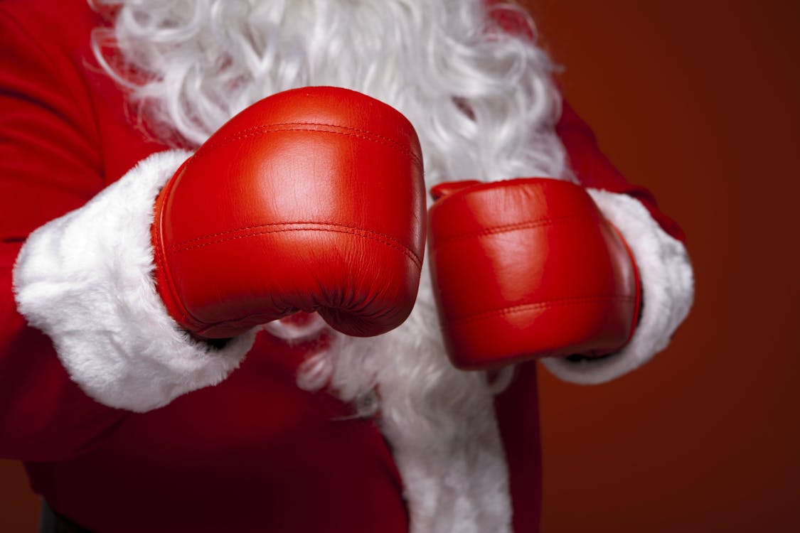 Free Santa Claus Wearing Boxing Gloves Stock Photo