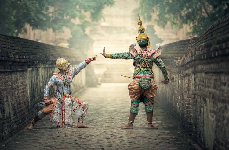 Two Man In Costume On Alley