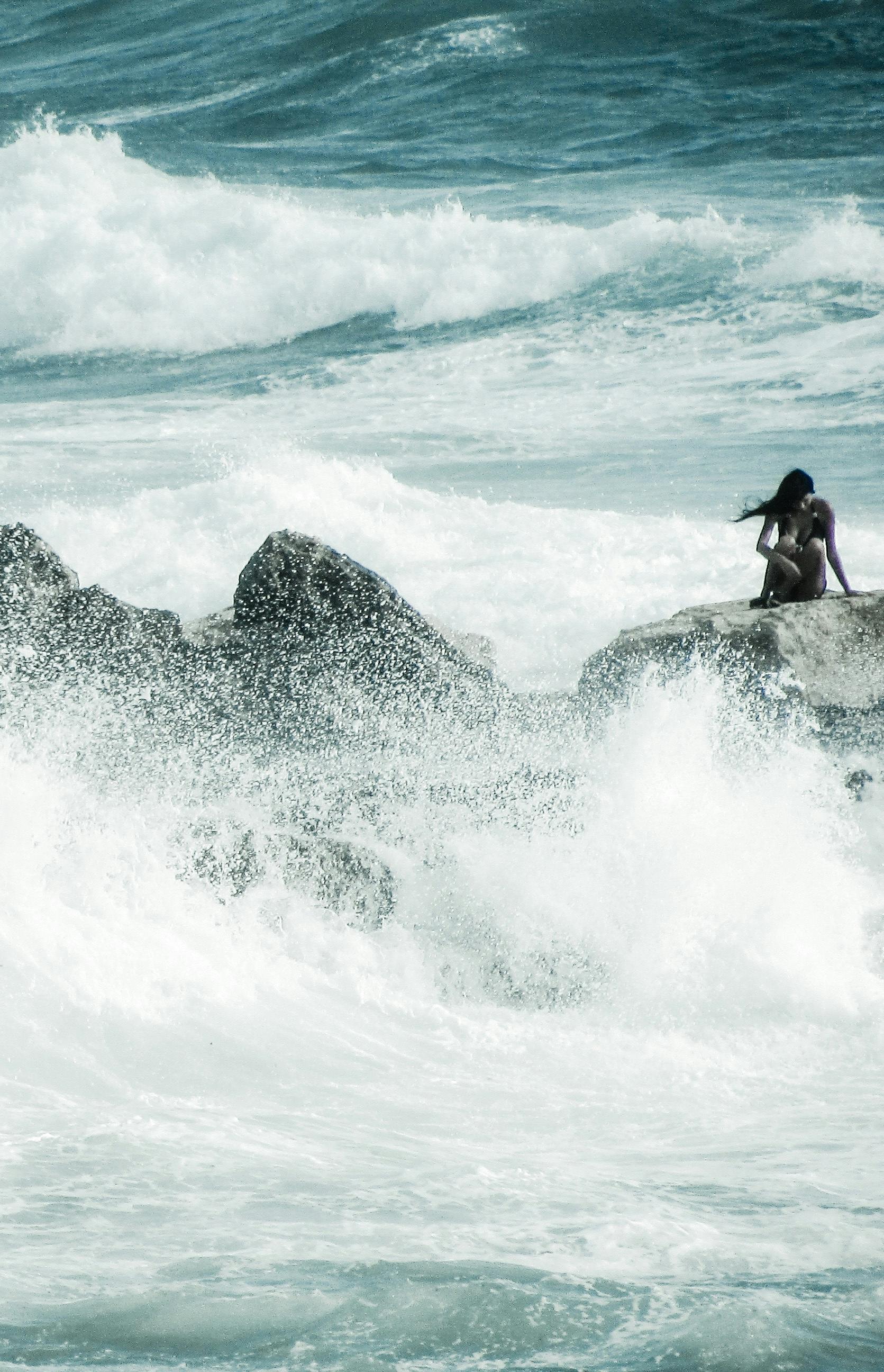 woman on rock formation