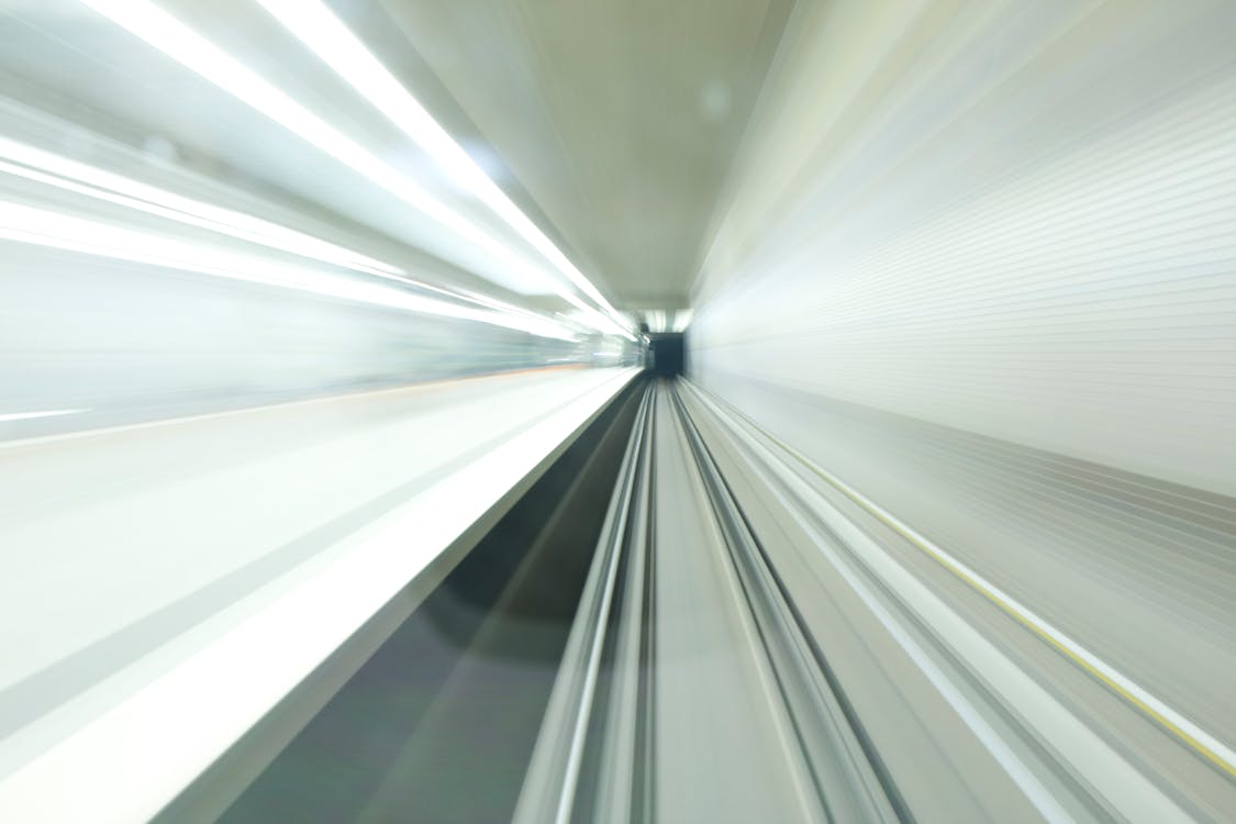 Free White Light in a Tunnel Stock Photo