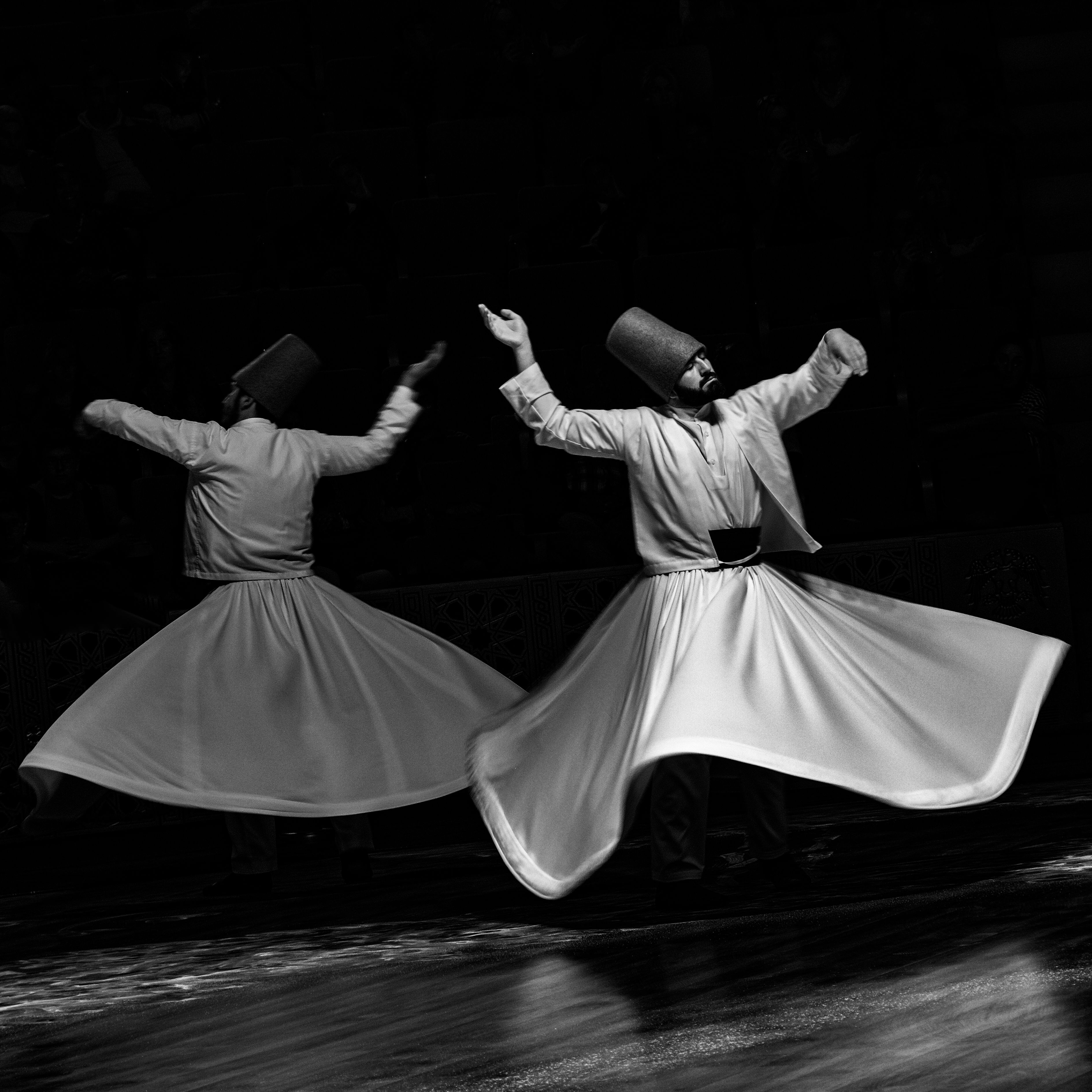 Man Dancing in Traditional Clothing on Stage