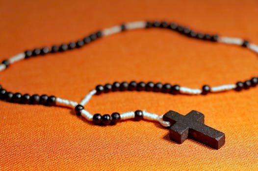 Free stock photo of cross, religion, jesus, beads