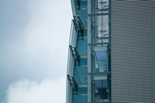 Architecturale Fotografie Van Blauw En Grijs Gebouw