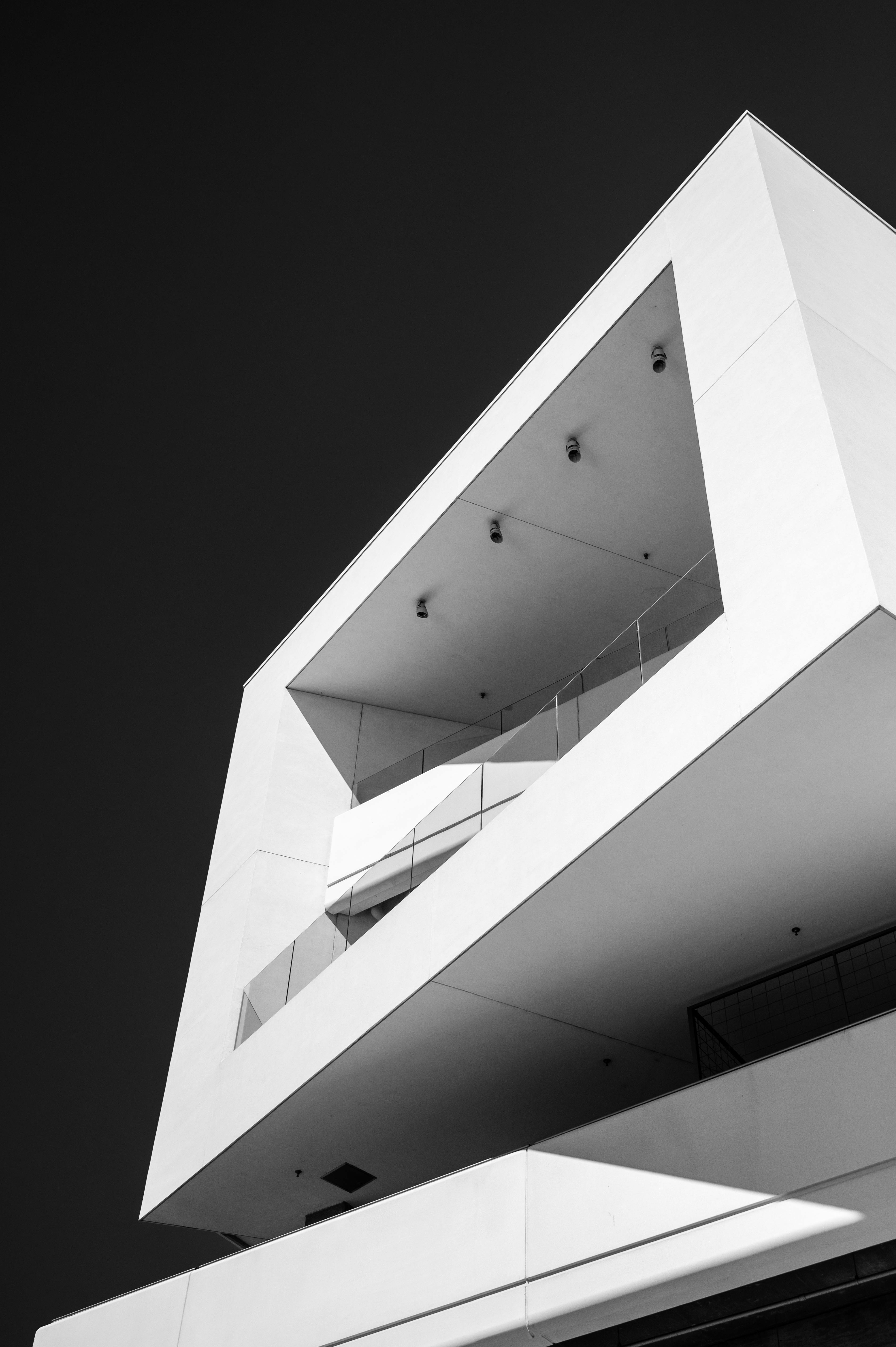 Minimalist building facade in Boise with sharp geometric lines and angles.