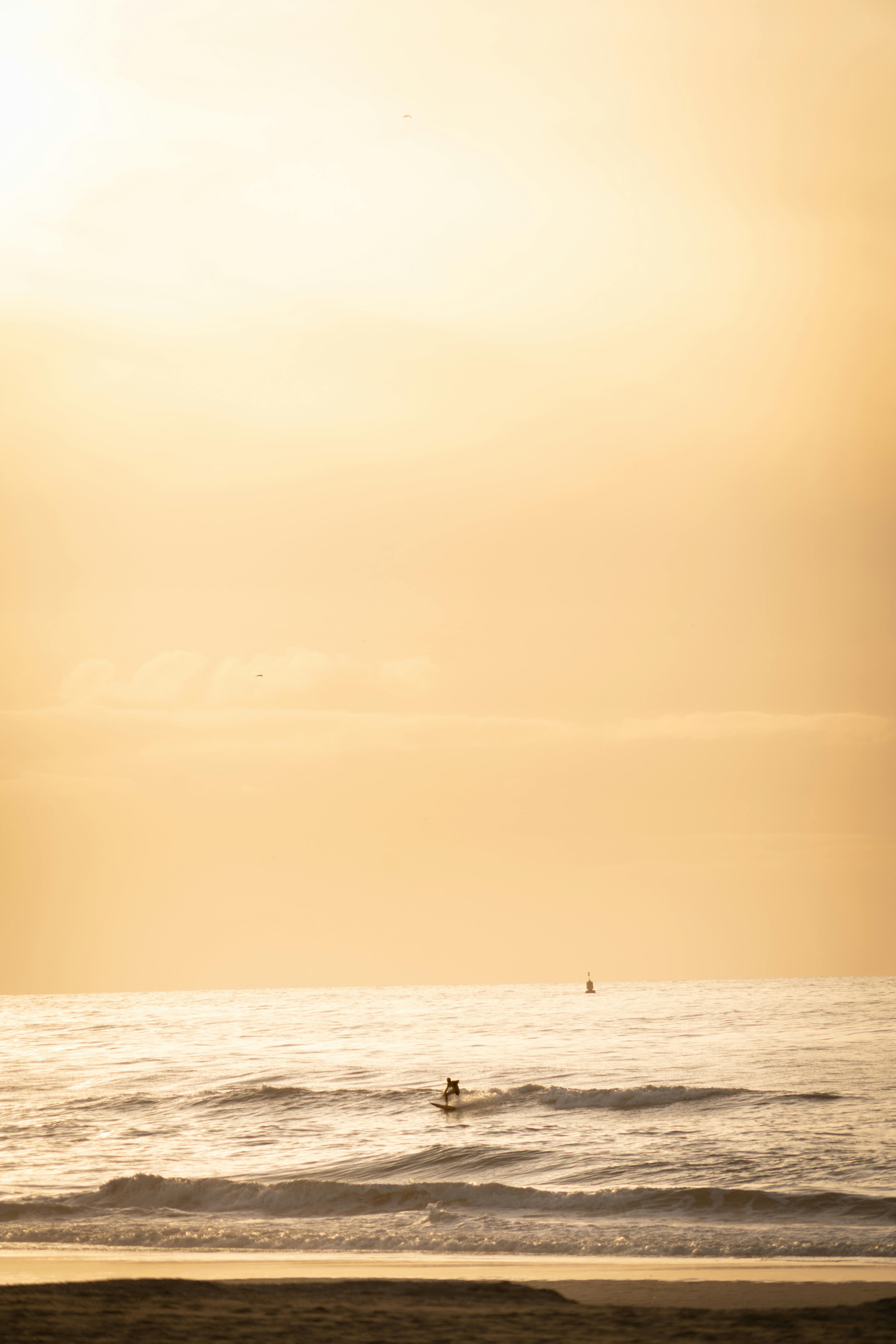 waves by the beach during sunset