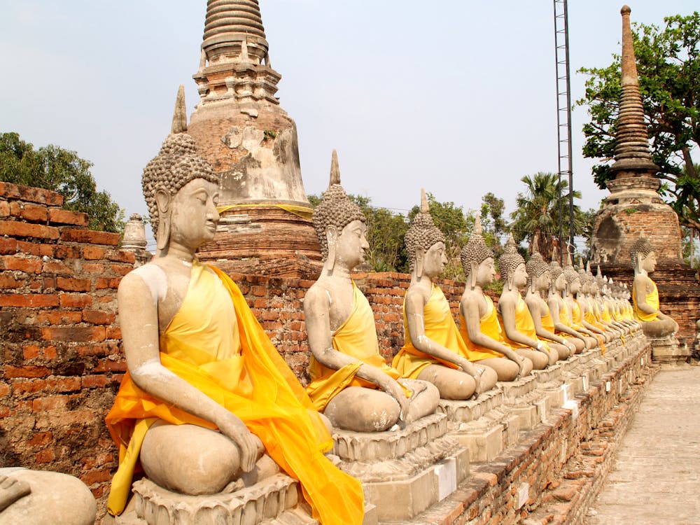 Free Line of Buddha Statues Stock Photo