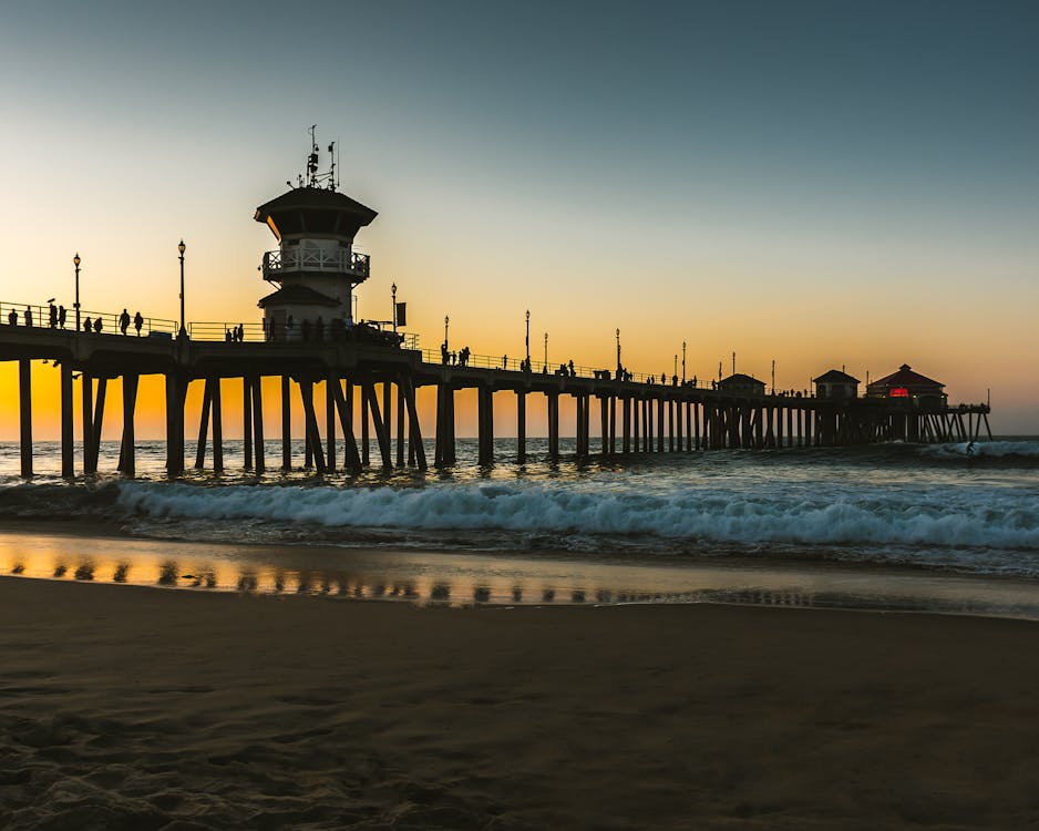 Silhouette Photo Of Pier