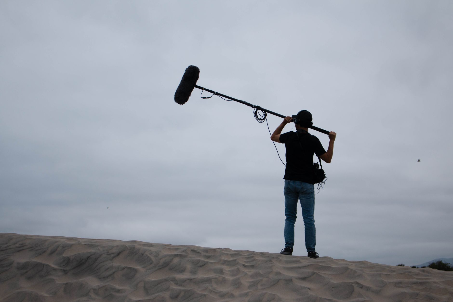 Sound designer George Vlad în pădurea din Parcul Vânători Neamț în timpul înregistrărilor Sound designer George Vlad în pădurea din Parcul Vânători Neamț în timpul înregistrărilor