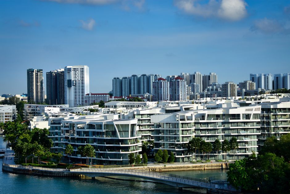 A stunning view of modern residential and high-rise buildings in Singapore.