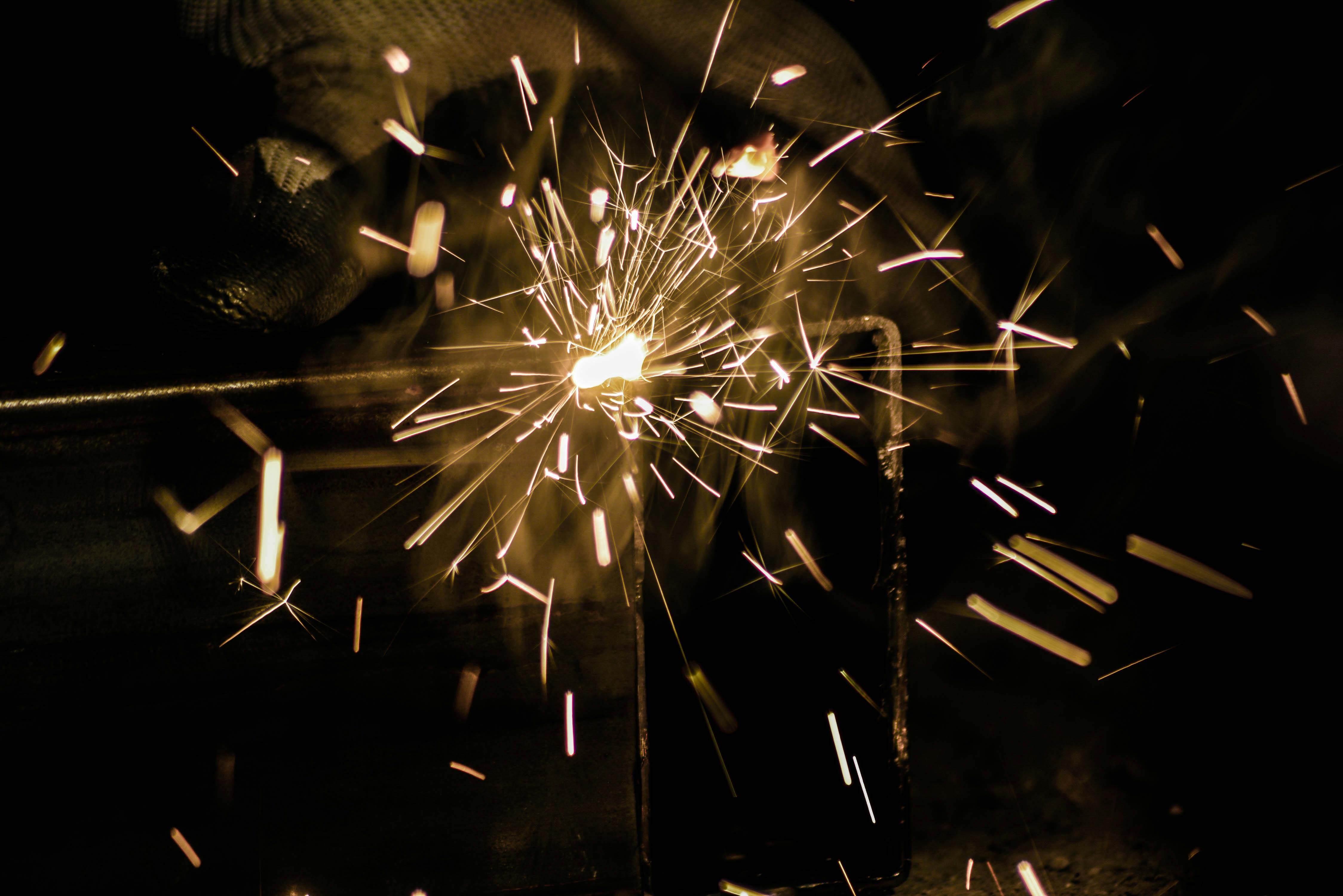Family checking food labels in kitchen