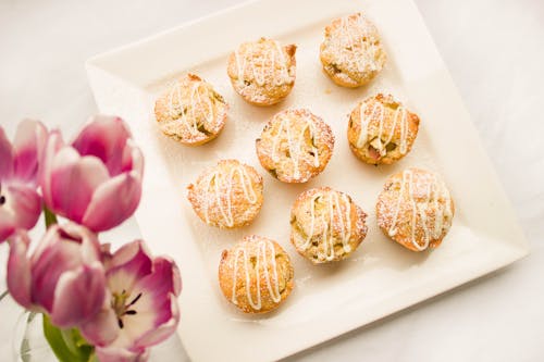 Baked Breads on White Plate