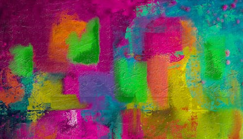 Abstract painting with bright colors and bright colors