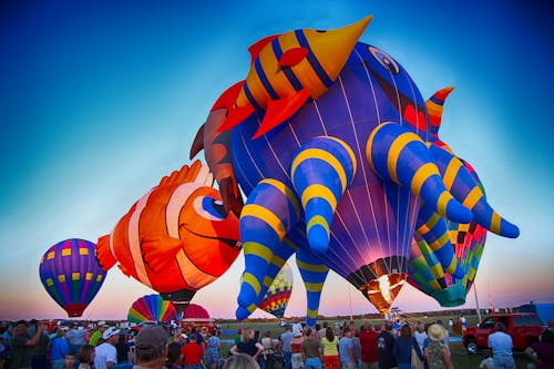 Kostenloses Stock Foto zu ballonstart, heißluftballon, heißluftballons