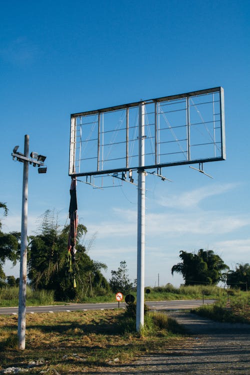 Gray Metal Utility Pole